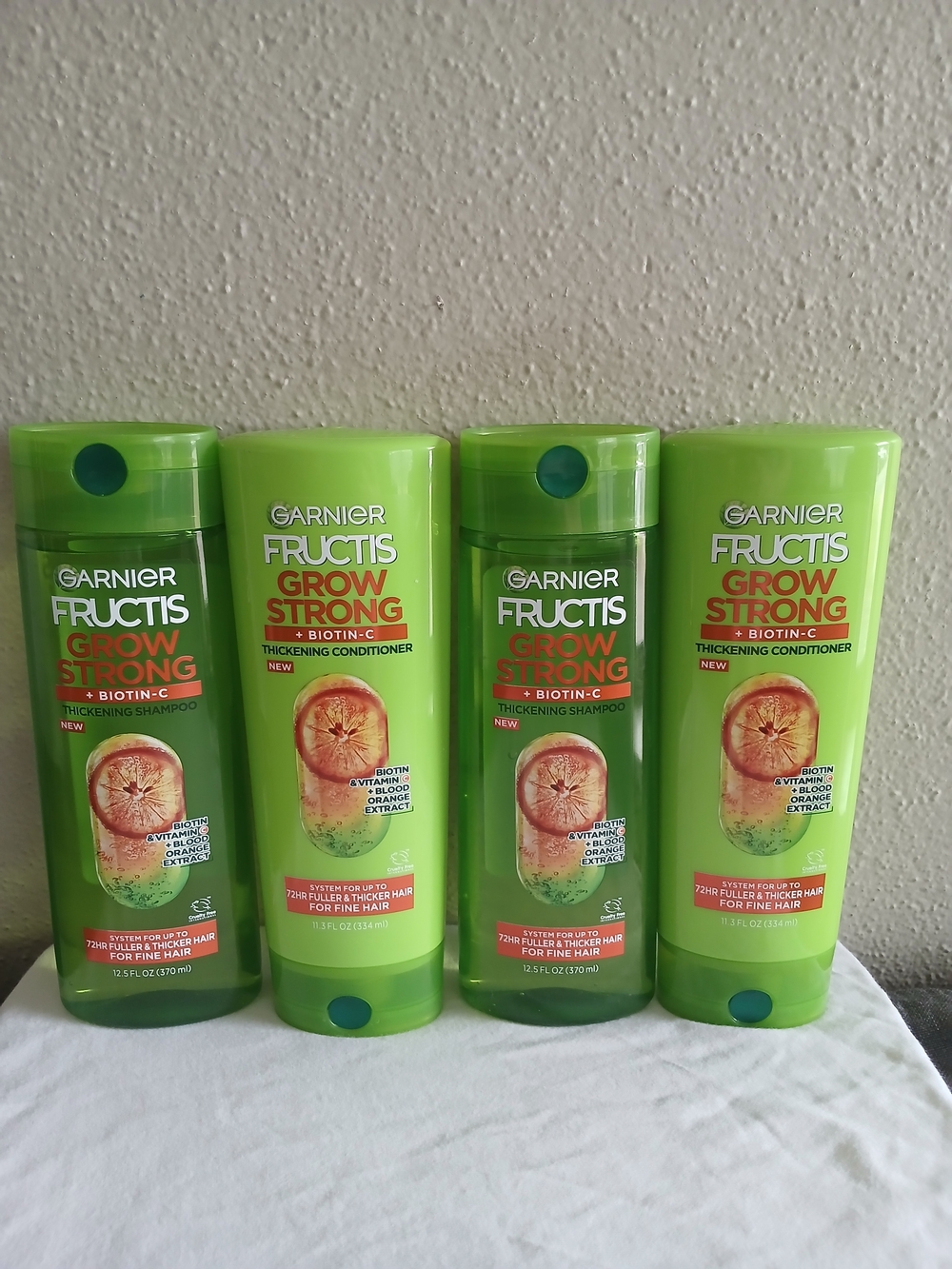 Garnier Fructis Grow Strong Thickening 2 Shampoo & 2 Conditioner- Green Biotin C